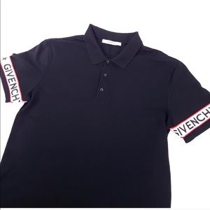 Men’s Cuban fit Givenchy Logo -print Pique Polo